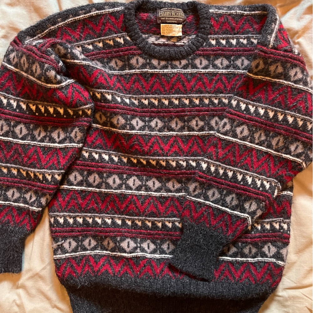 Pendleton Red and Gray Crewneck Sweater Nordic Design